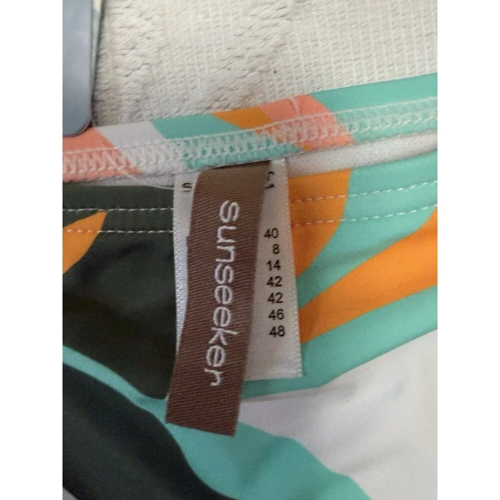NWT Sunseeker Australia US 8 Microfibre Tropical Bikini Bottom Ruched Side Beach